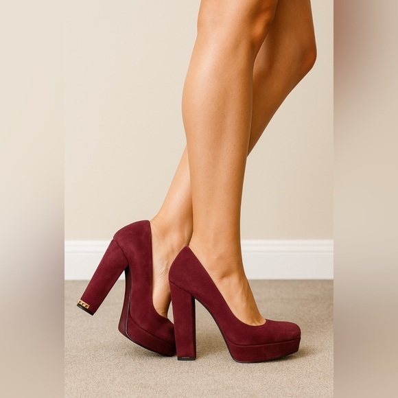 Michael Kors Shoes - Michael Kors Elegant Plum Suede Platform Heels. Size-6M
